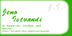 jeno istvandi business card